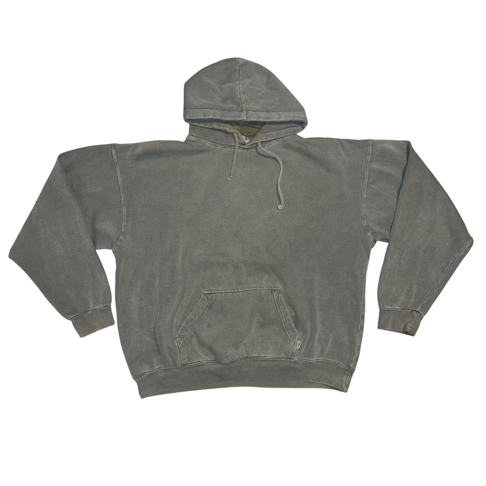Vintage 90s Exist Sports Line Hoodie XXL Sun Faded Olive Green Boxy Pullover
